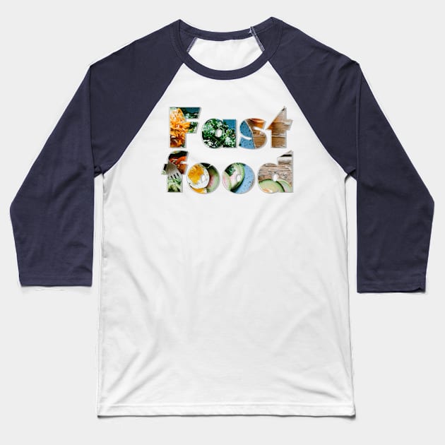 Fast food Baseball T-Shirt by afternoontees